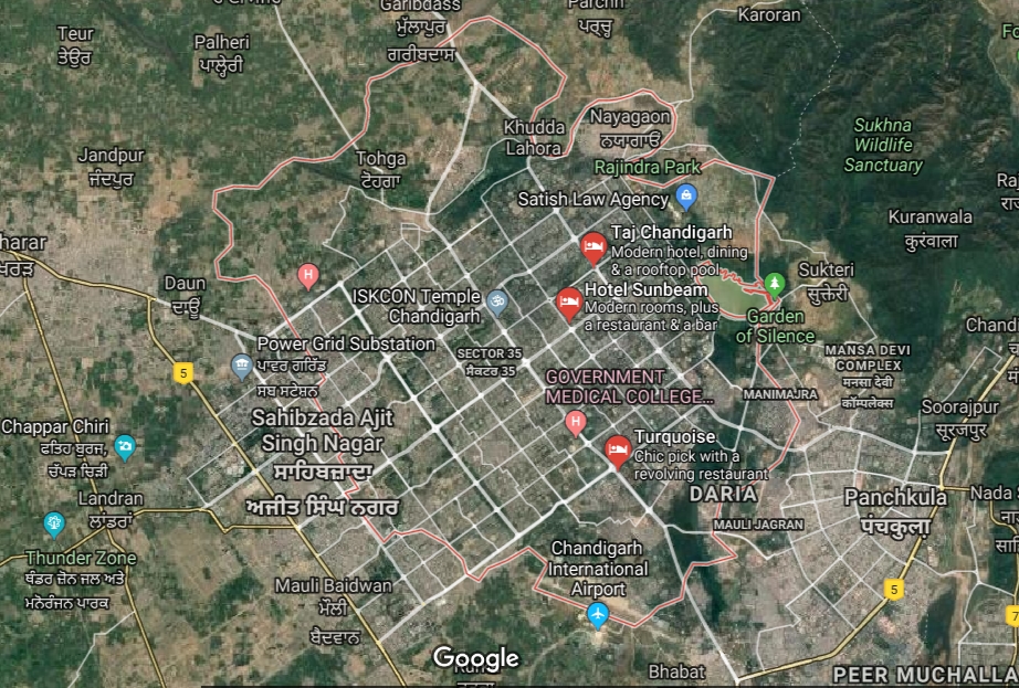 Chandigarh Satellite Map