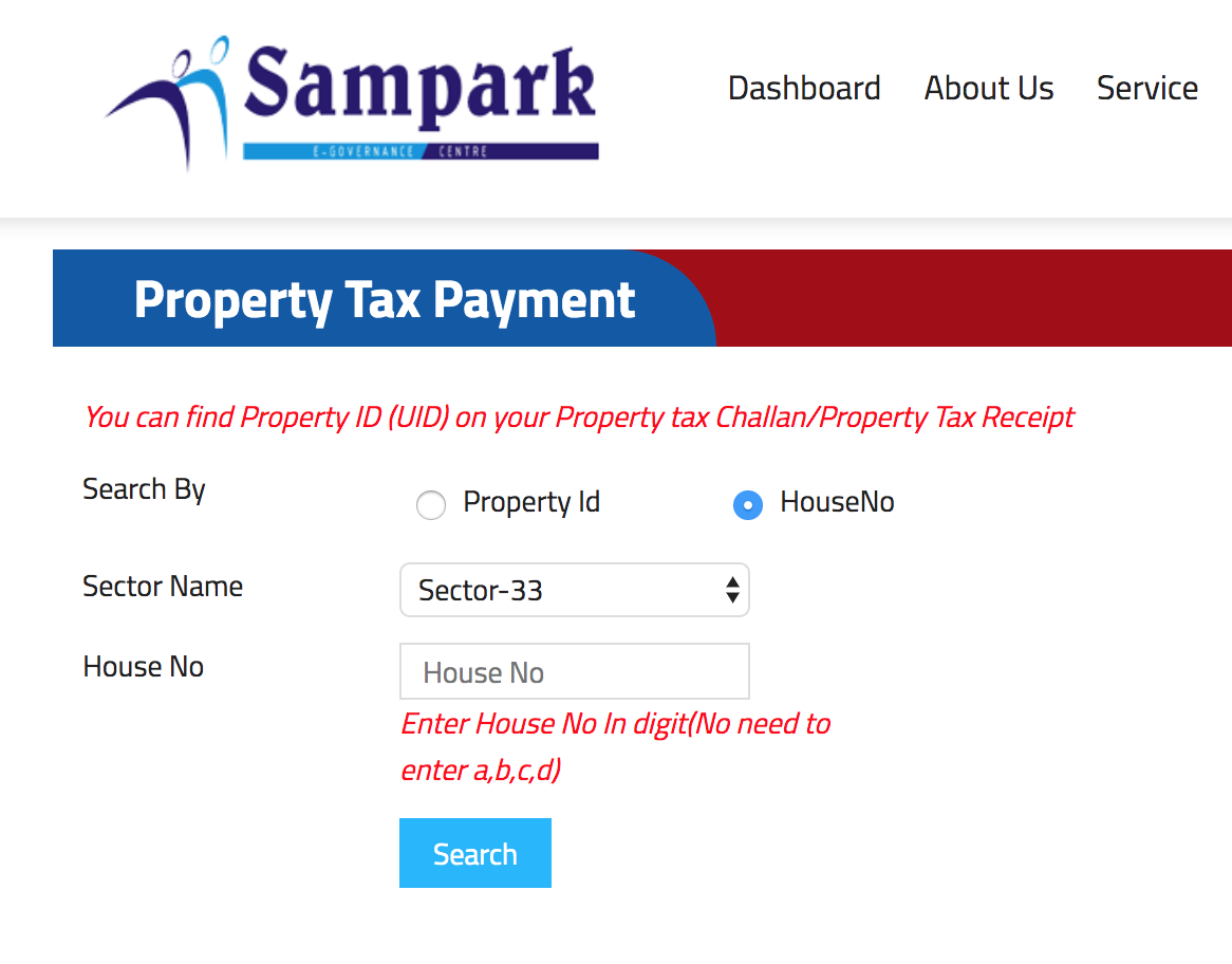 how to pay property tax online chandigarh