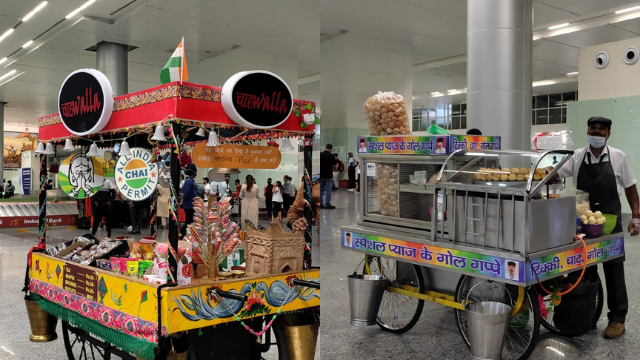 chandigarh airport gol gappa stall