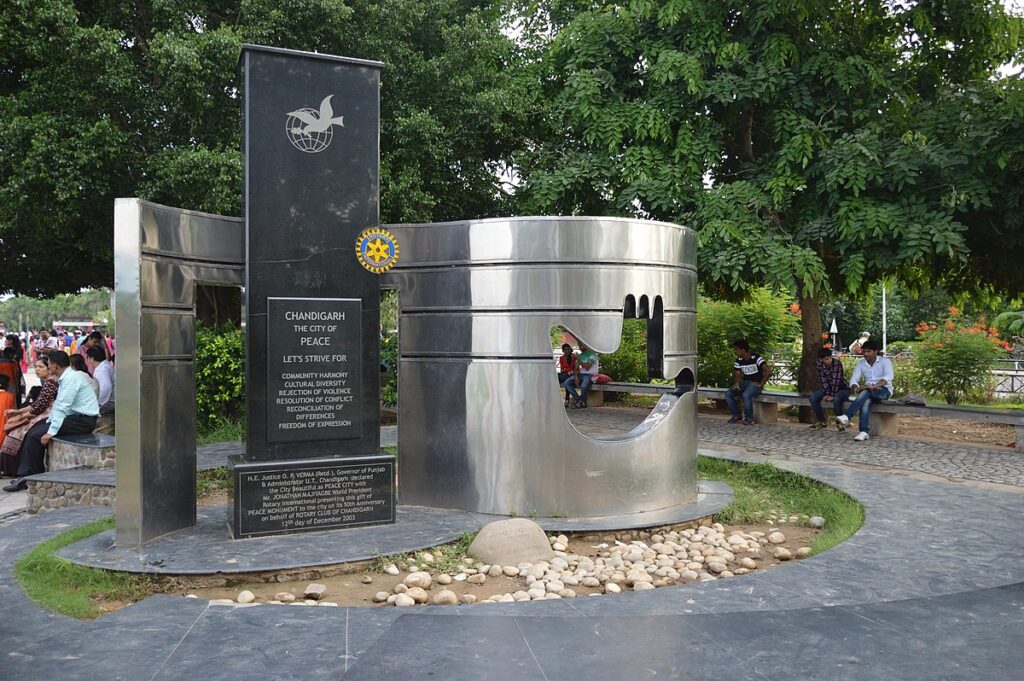 Chandigarh Peace Symbol at sukhna lake 