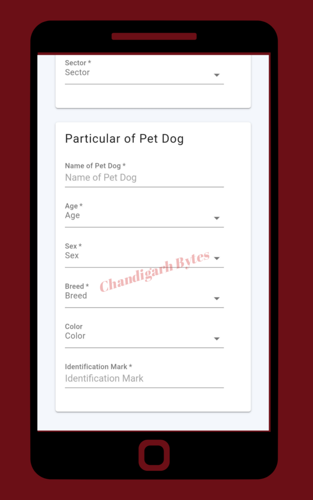 I'm Chandigarh application for pet dog registration