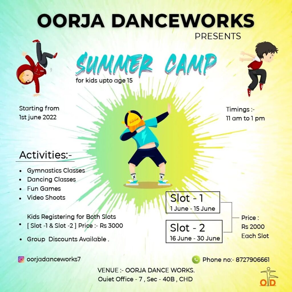 Oorja Danceworks Summer Camp, Chandigarh
