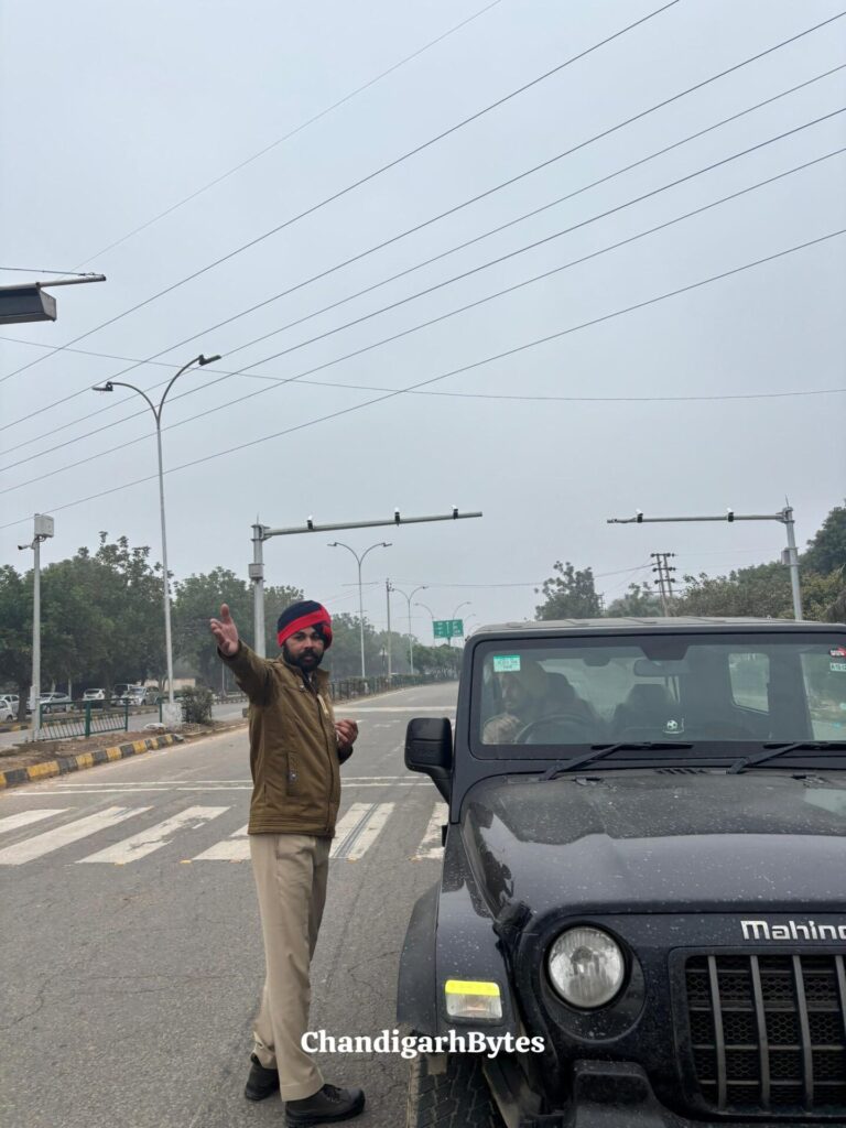 Police barricades on roads outside Mohali